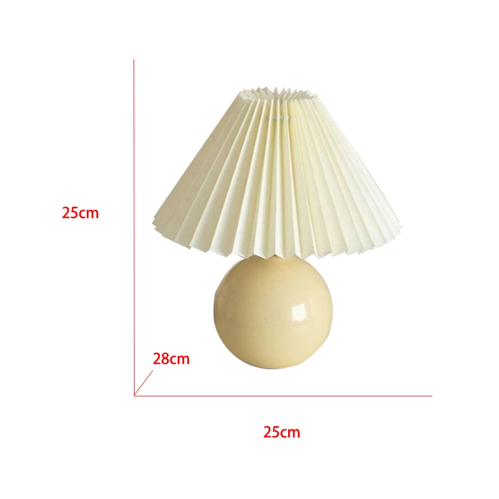 Винтаж корейский стиль С плиссировкой Настольная лампа с ткань ретро абажур
