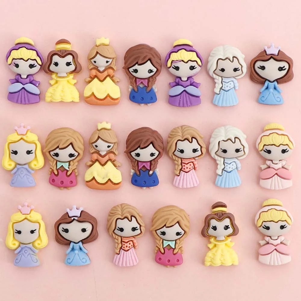 

10Psc / Package Resin Cartoon Princess DIY Embellishment Scrapbook Accessories DIY Home Hairpin Decorative Small Ornaments