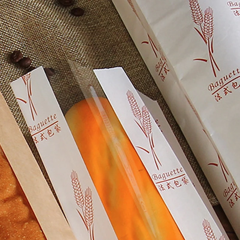 10Pcs French Bread Oil Proof Bags Kraft Paper Long Food Coffee Milk Storage For Wedding Party | Дом и сад