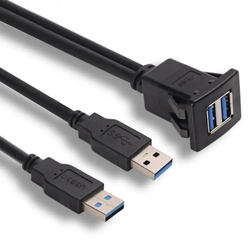 1 м зарядный удлинитель с двумя портами USB3.0 квадратная Водонепроницаемая линия