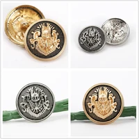 handmade diy sewing buttons for clothes fashion double lion college style metal buttons for clothing sewing accessories buttons