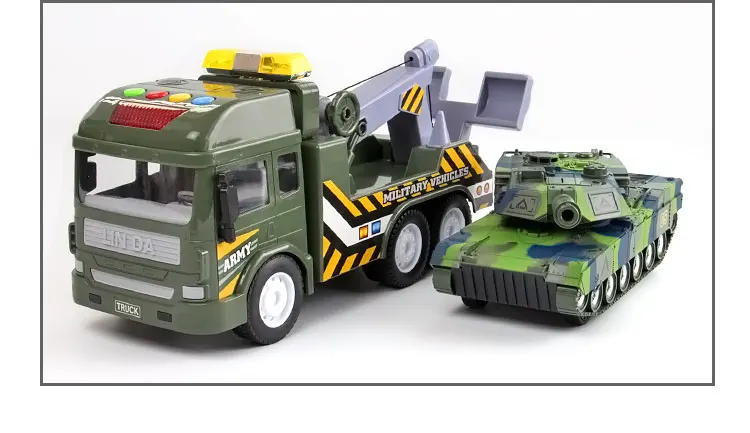 Модель армейского танка игрушка со светодиодным звуком Детские инерционные