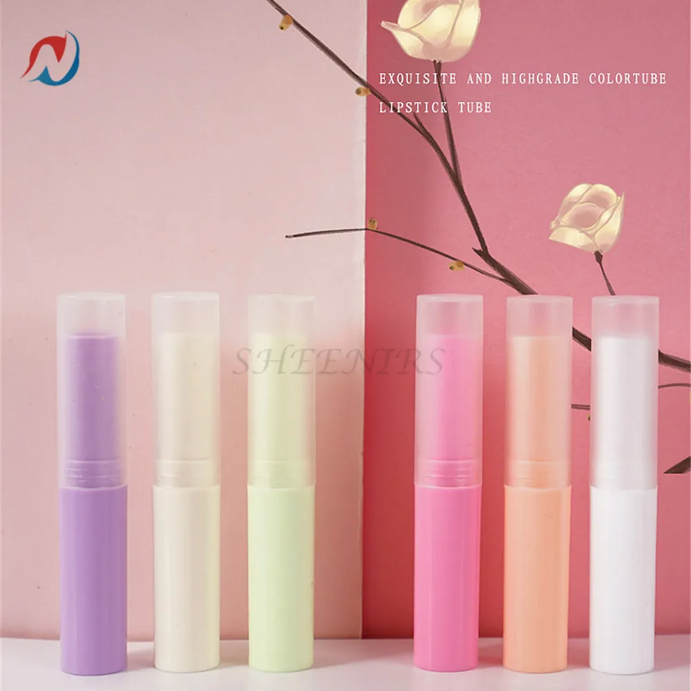 

Sheenirs 50pcs Refillable 4g Empty Plastic PP Round Lip Balm Lipstick Tube