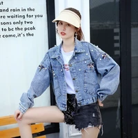 jeans fashion embroidered trendy denim jacket women korean style loose short short small model new temperament baita