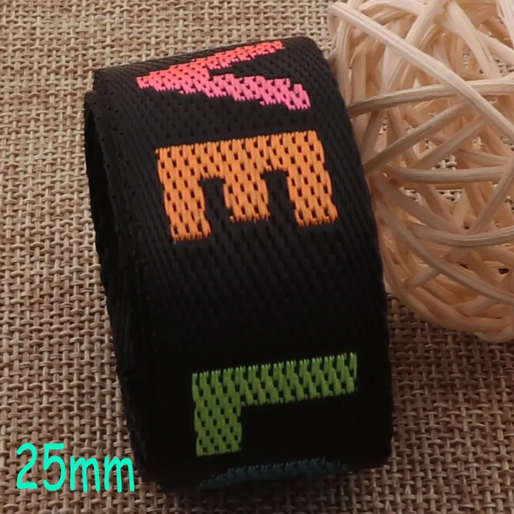 25 мм Черная Тесьма гладкая тесьма цветная сумка с лентой сумки ремни кошелек