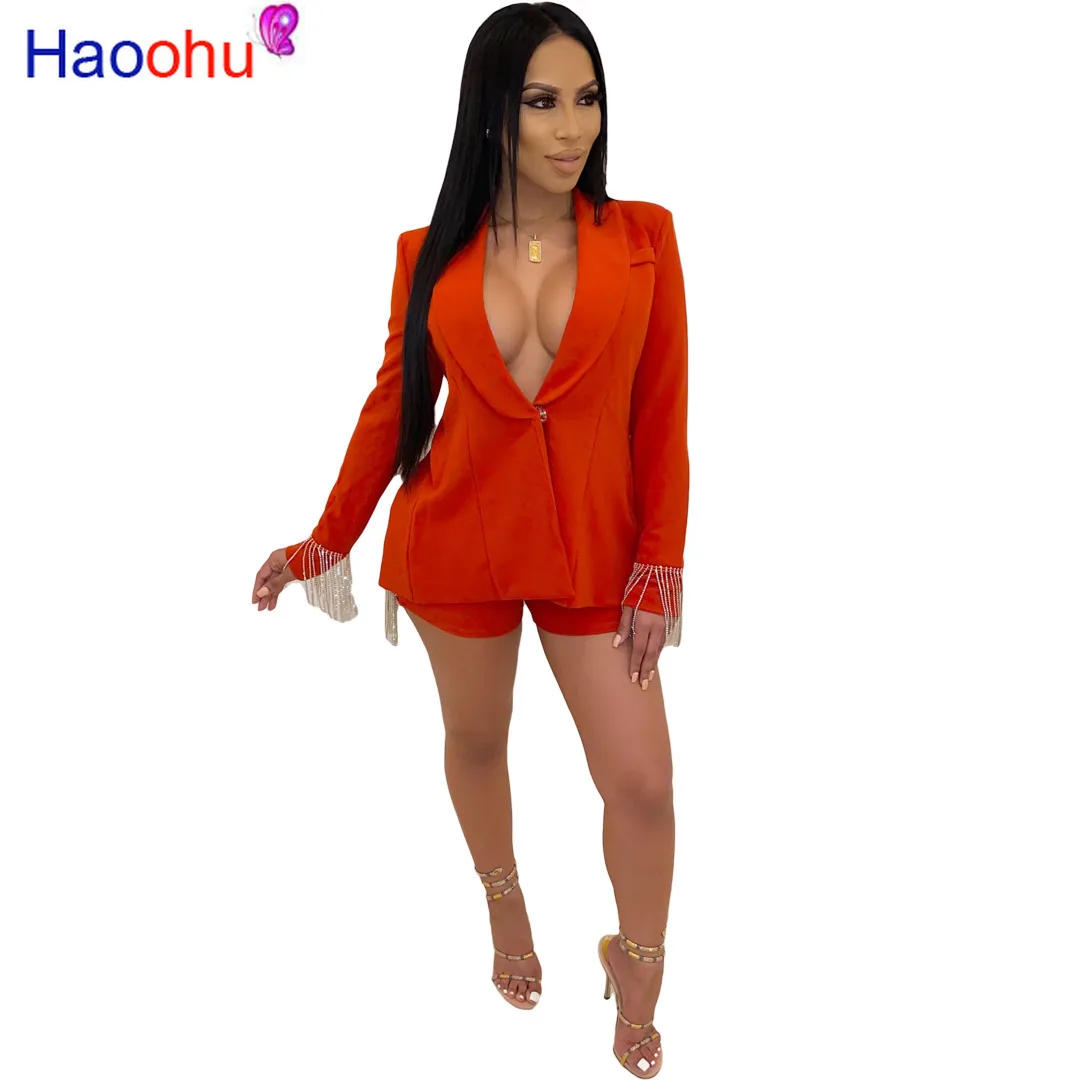 HAOOHU сексуальная клубная одежда комплект из двух предметов Женская праздничная с
