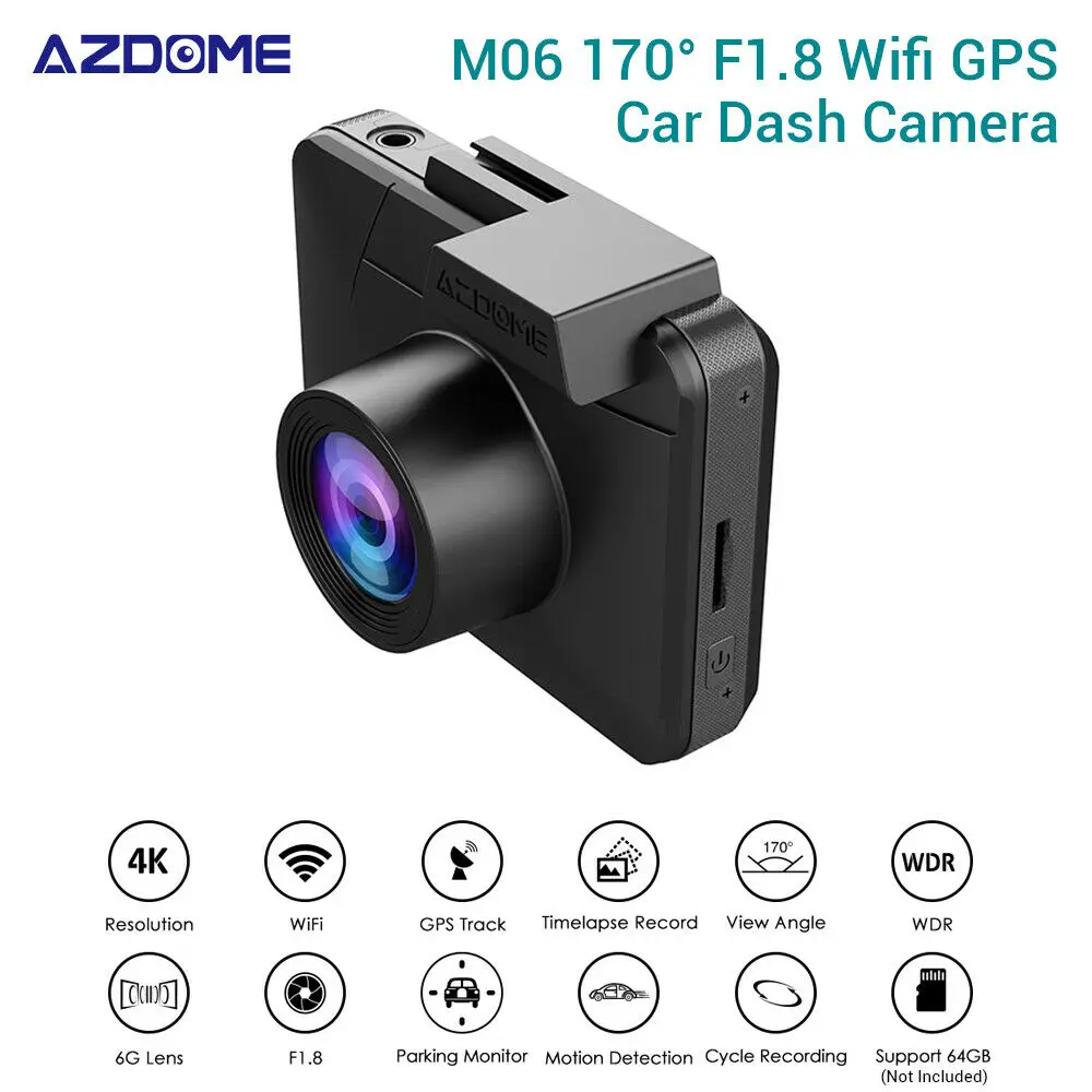 Видеорегистратор AZDOME M06 4K HD 2160P/24 кадра в секунду GPS wi fi|Видеорегистраторы| |