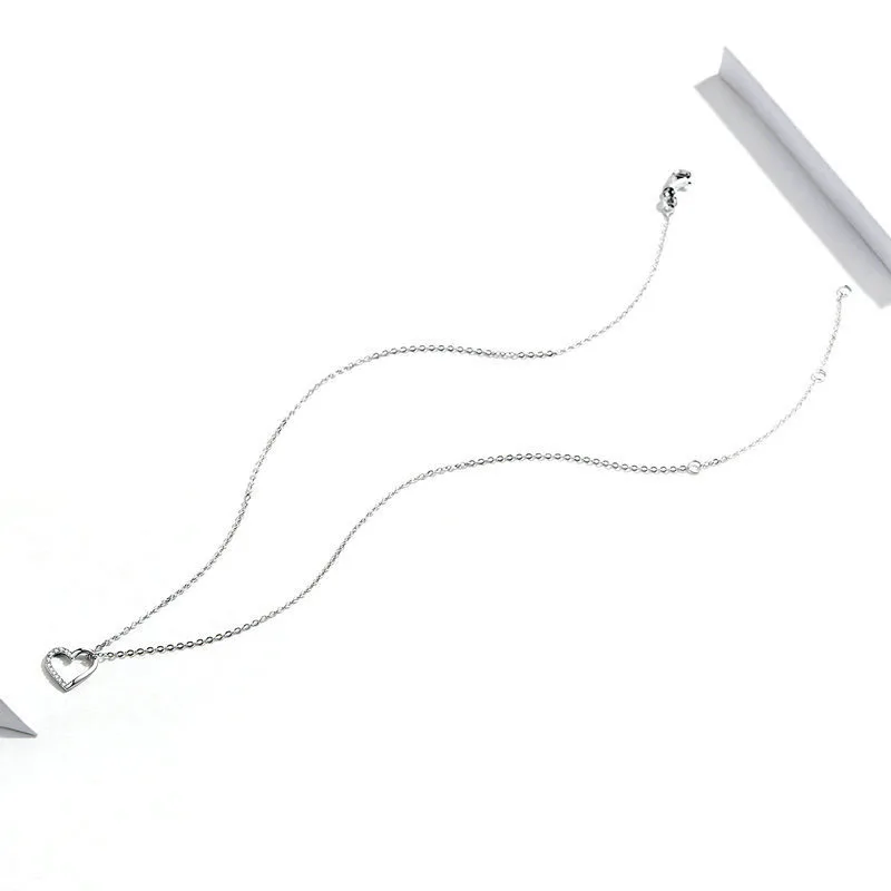 Модное ожерелье с кулоном в виде сердца из стерлингового серебра s925 пробы