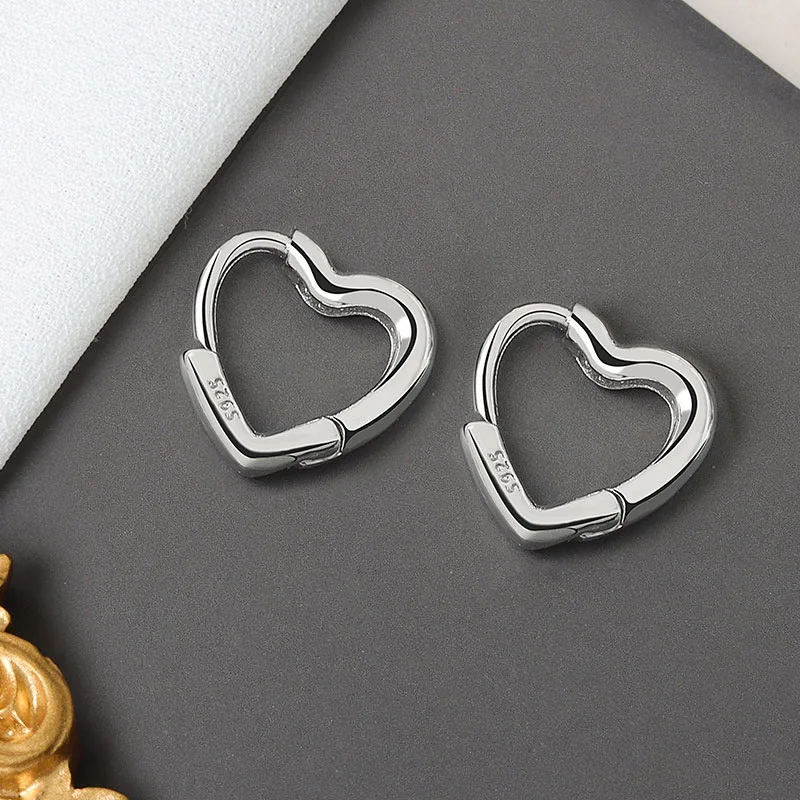 

QEENKISS EG601 Fine Jewelry Wholesale Fashion Woman Girl Birthday Wedding Gift Cute Heart 18KT Gold White Gold Hoop Earrings