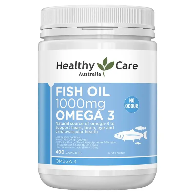 Healthy Care Deep Sea Omega 3 Fish Oil 1000mg 400 Capsules Fatty Acid EPA DHA Brain Eye Joint Nervous Development |