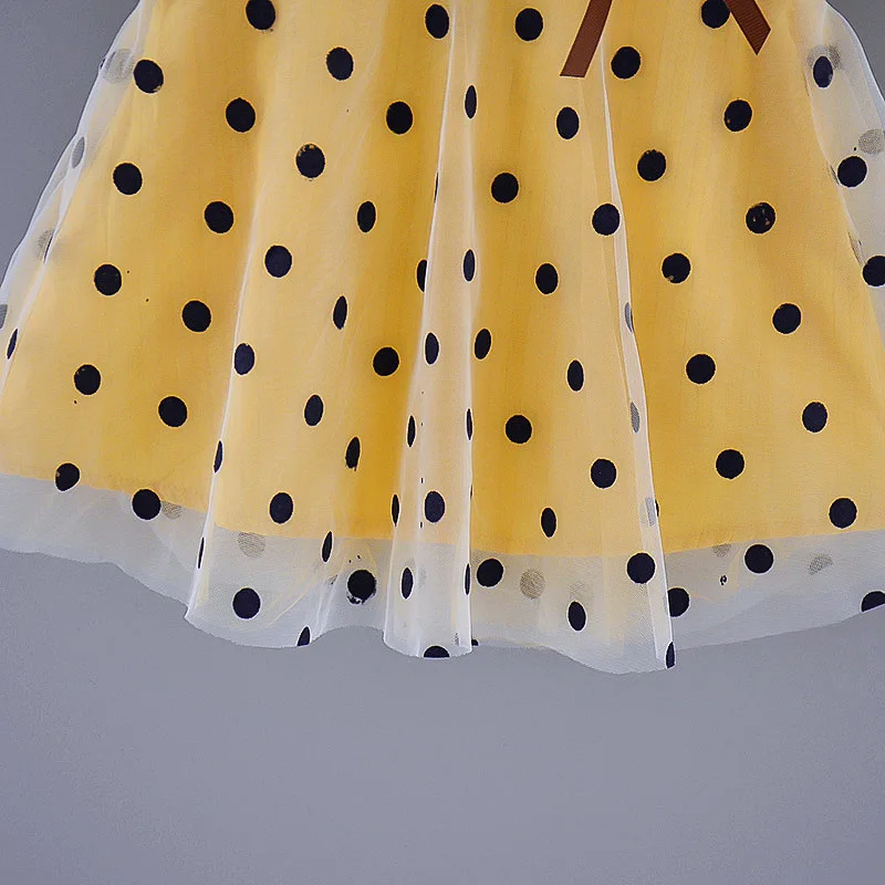 

New Kids Summer Dresses For Girls Cotton Short Sleeve Dot Flower Princess Dress Girls Party Vestidos Baby Girl Children Clothing