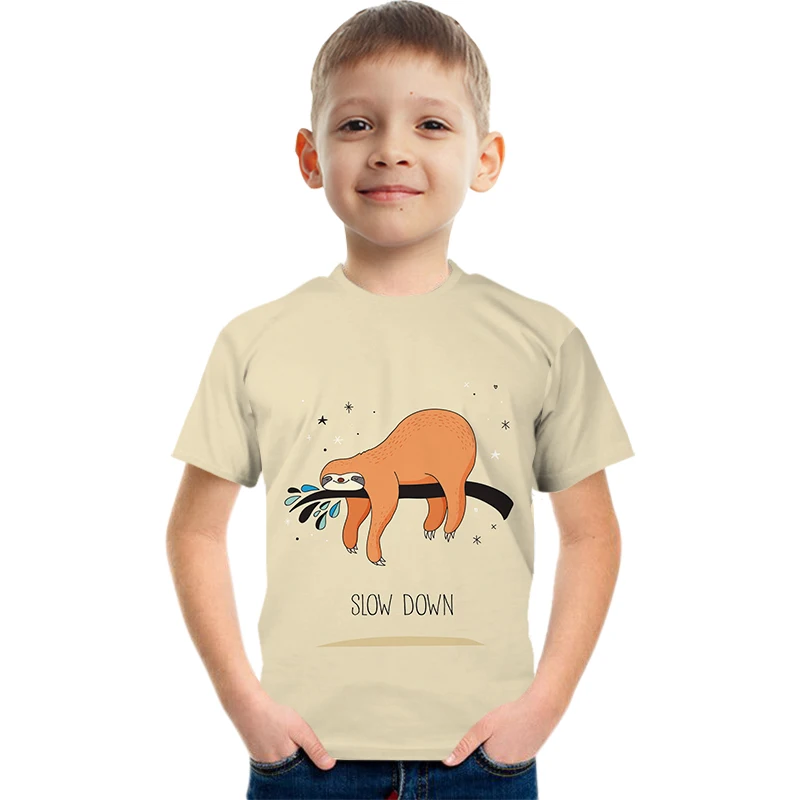 

20213D Animal Printed T Shirt For Choldren Boys Girls Summer Short sleeve Cat T-shirt Funny Tshirt Kids Children Clothes 4-14T