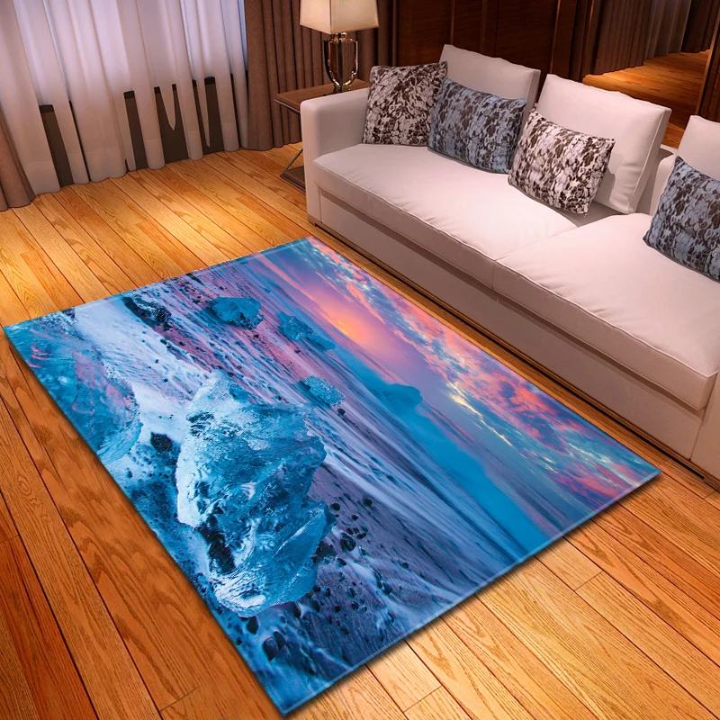 

Nordic 3D Scenery Rug and Carpet Parlor Mat Bedroom Area Rugs Home Decorative Soft Flannel Anti-slip Sofa Living Room Carpets