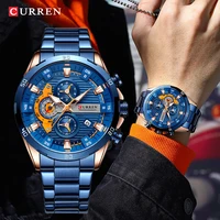 curren g business sport waterproof stainless steel mens watches fashion creative luminous dial chronograph quartz watch for men