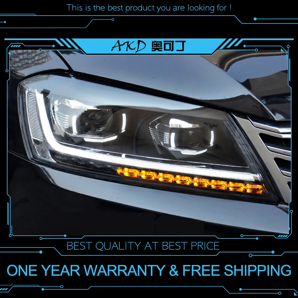 AKD тюнинг автомобильных фар для VW Passat B7 Eur Verson светодиодные фары DRL ходовые огни Bi