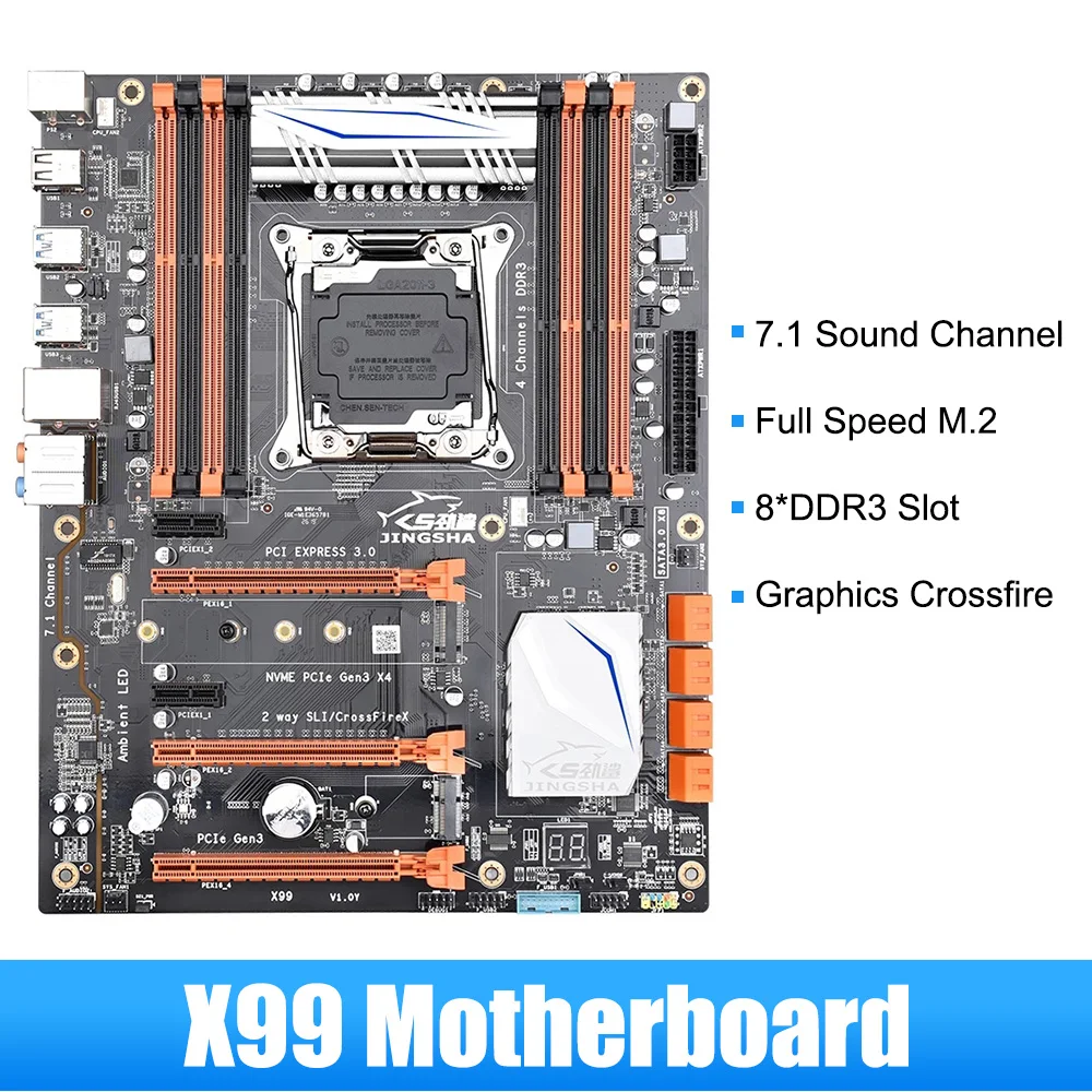 

X99 Motherboard ATX DDR3 256G RAM 4Channel USB3.0 SATA3.0 M.2 NVME High Speed Slot Computer Mainborad for LGA2011 V3 CPU