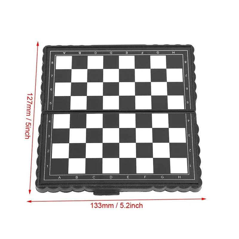 Портативная Пластиковая Складная доска для шахмат 5x5 дюймов с магнитной