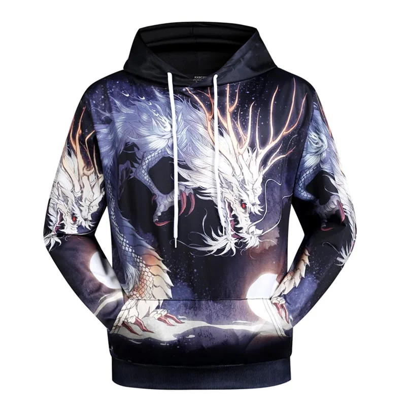 Мужская толстовка с длинным рукавом и 3D принтом повседневная Приталенная