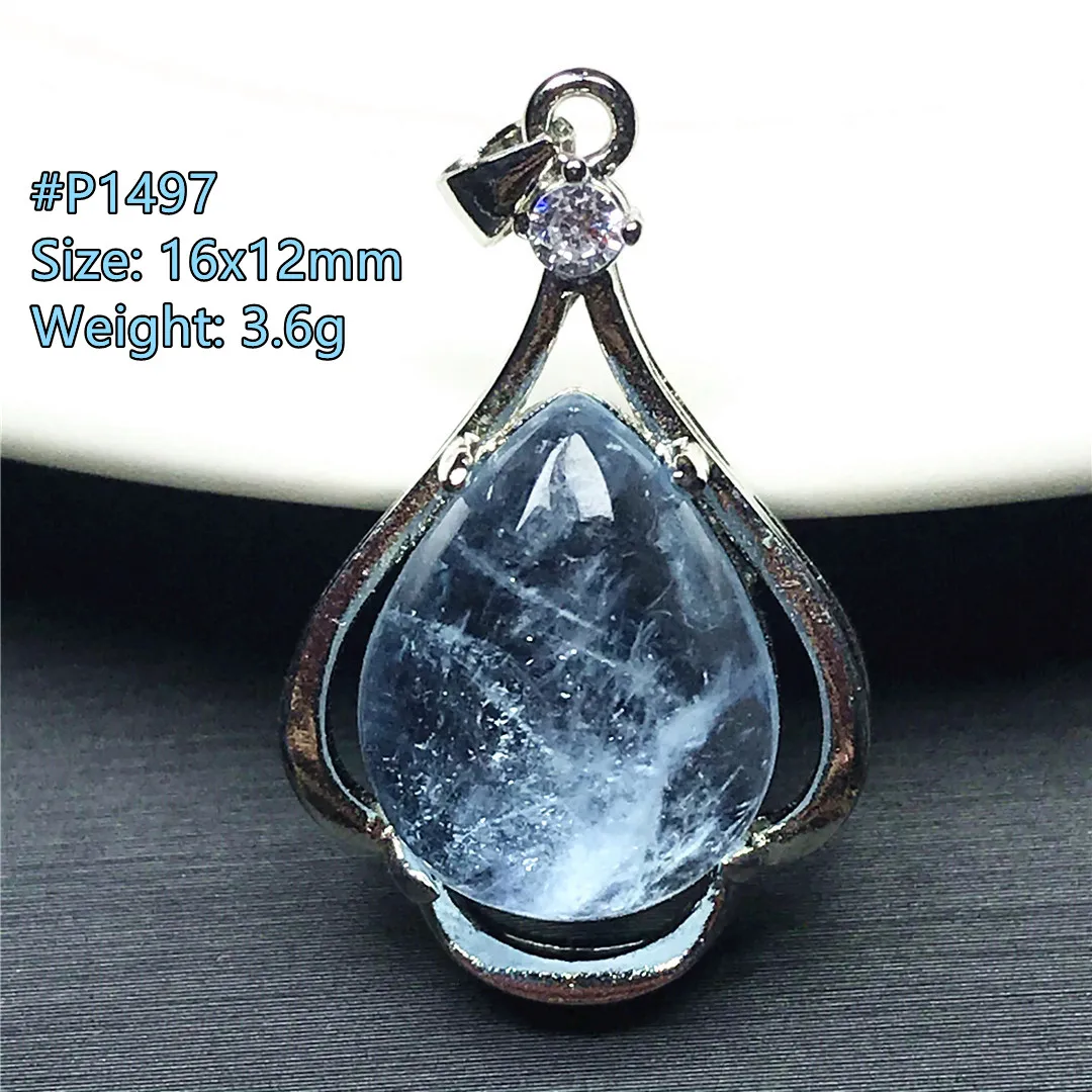 

Natural Ocean Blue Aquamarine Pendant Jewelry For Women Men Healing Gift Clear Crystal Beads Stone Silver Beauty Gemstone AAAAA