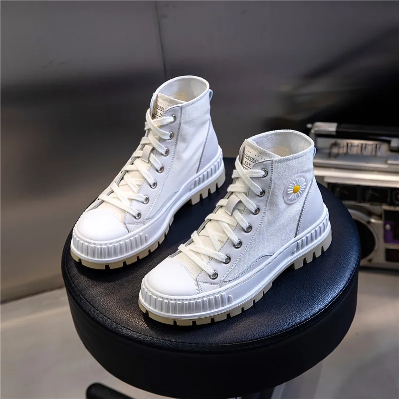 

Women Winter Lace Up Snow Boots Fashion Style High-top Shoes Casual Canvas Woman Waterproof Warm Woman Female Ankle Boots