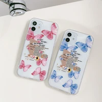 new soft airbag transparent phone case for iphone 12 pro max 11 pro max x 7 8 plus xr xs max shell butterfly label back cover