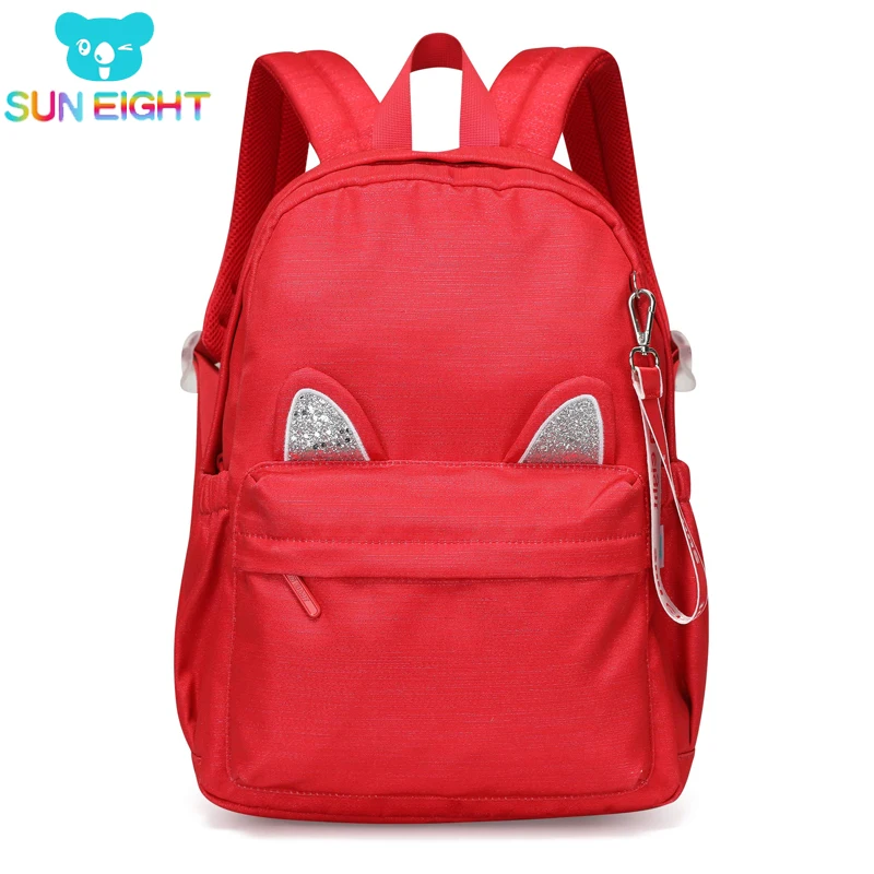 

SUN EIGHT Girls Backpack Cat Ears Cute Kid's Casual Daypacks Easy to Clean School Bag Lightweight