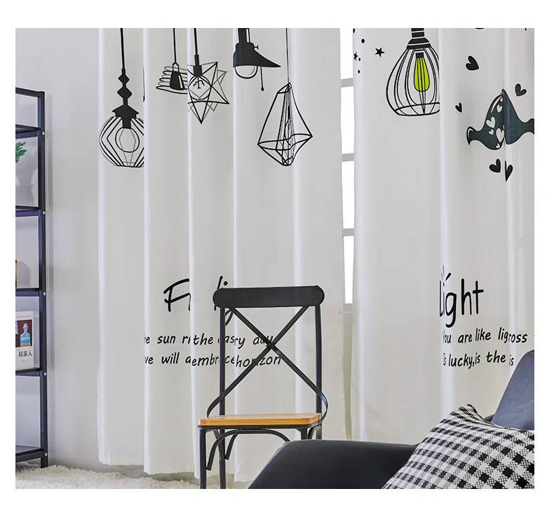 

AB Side Simple Style Living Room Curtains Modern Window Curtain Drapes for Bedroom Cotton Line Blackout Curtain for Bedroom