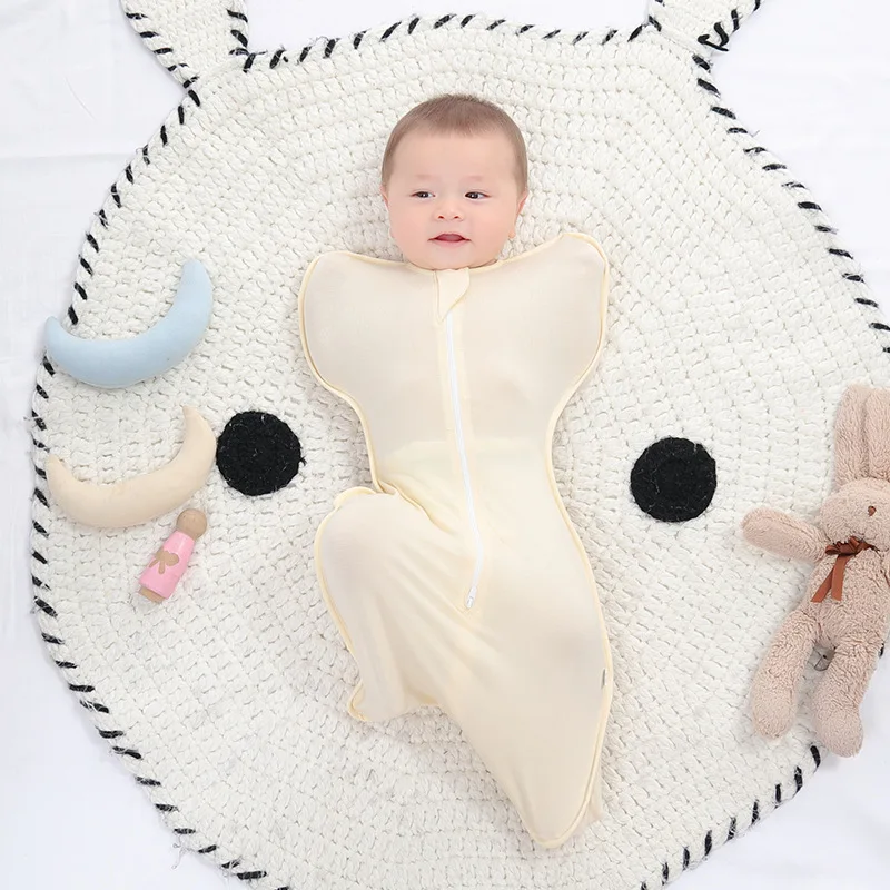 

Spring and Summer 0-12M Baby Solid Color Soft Bamboo Fiber Sleeping Bags Newborn Swaddle Bag Infant Appease Wrap Cloth