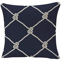 decorative throw pillow covers nautical rope pattern endless navy with white fishing net and marine knots on dark blue