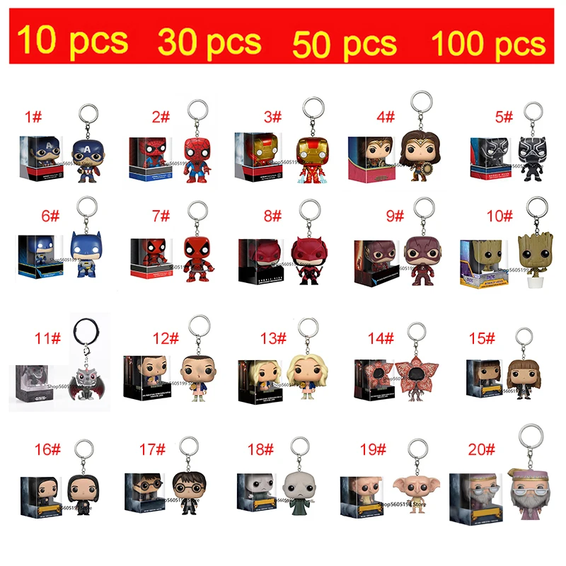 10 шт./лот 50 100 Капитан Америка Черная Пантера Харли Квинн Эльвира экшн-фигурки