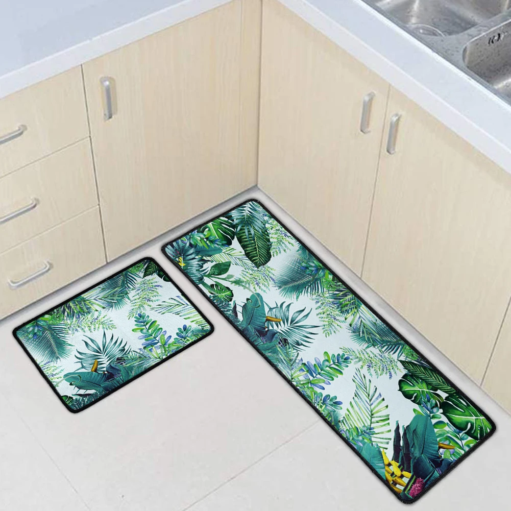

2 шт./компл. длинный Противоскользящий коврик для входной двери с принтом тропических листьев Гавайских островов