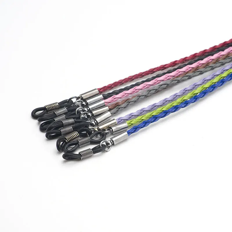 Кожаный ремешок для очков спортивный нескользящий шнурок регулируемый