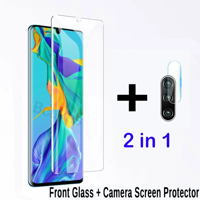 2 в 1 закаленное стекло для huawei P30 P20 lite P20 Pro, Защитное стекло для экрана Mate20 10 Lite P smart, защитное стекло