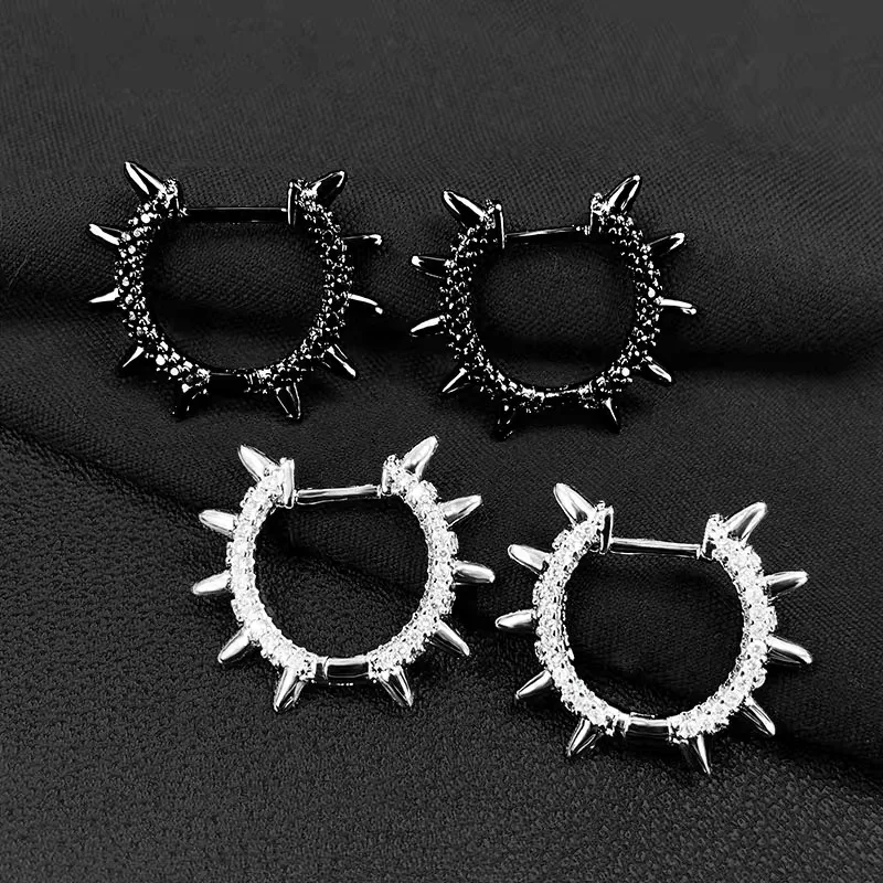 

Mode charm s925 sterling silver earrings Monaco luxury silver sun jewelry Black color earrings for women's party gifts