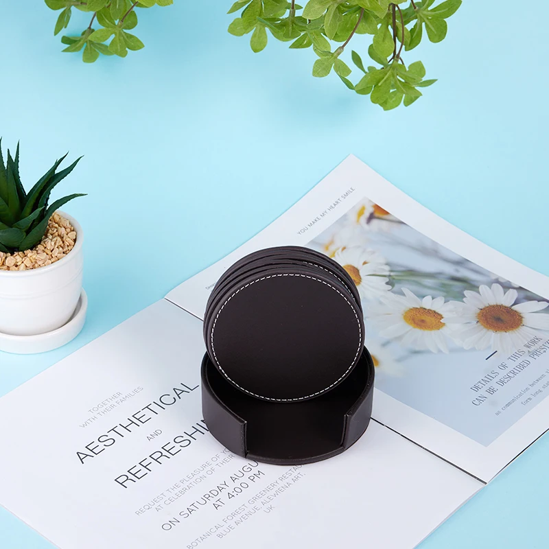 6 шт./компл. из искусственной кожи подставки под чашки Кофе кружка стол