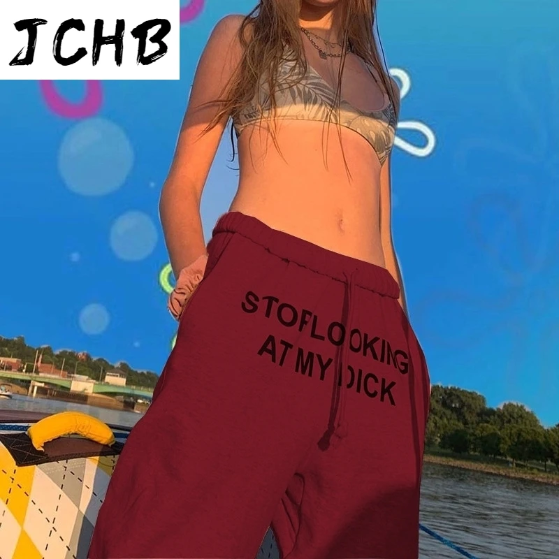 

Pants Sweat Women Letter Sweatpants Woman Joggers Hip Hop Black High Waist Pants Streetwear Trousers Pantalon Femme