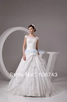 free shipping new fashion 2016 affeta with flowers whiteivory lace beaded wedding dressesbridal gowns custom