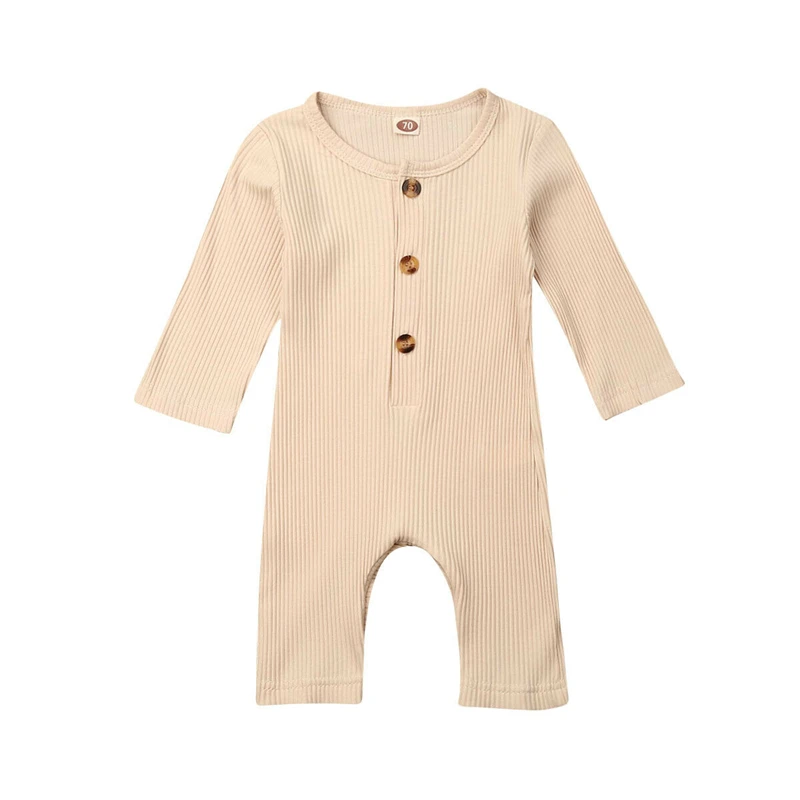 Детский хлопковый комбинезон на пуговицах с длинным рукавом | Мать и ребенок