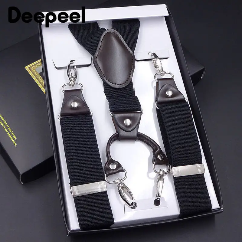 

Deepeel 1 шт. 3,5*120 см мужские подтяжки металла на ремне с пряжкой Мужской Бандаж 4 Крючки костюм украшения Дикие аксессуары одежды SP007