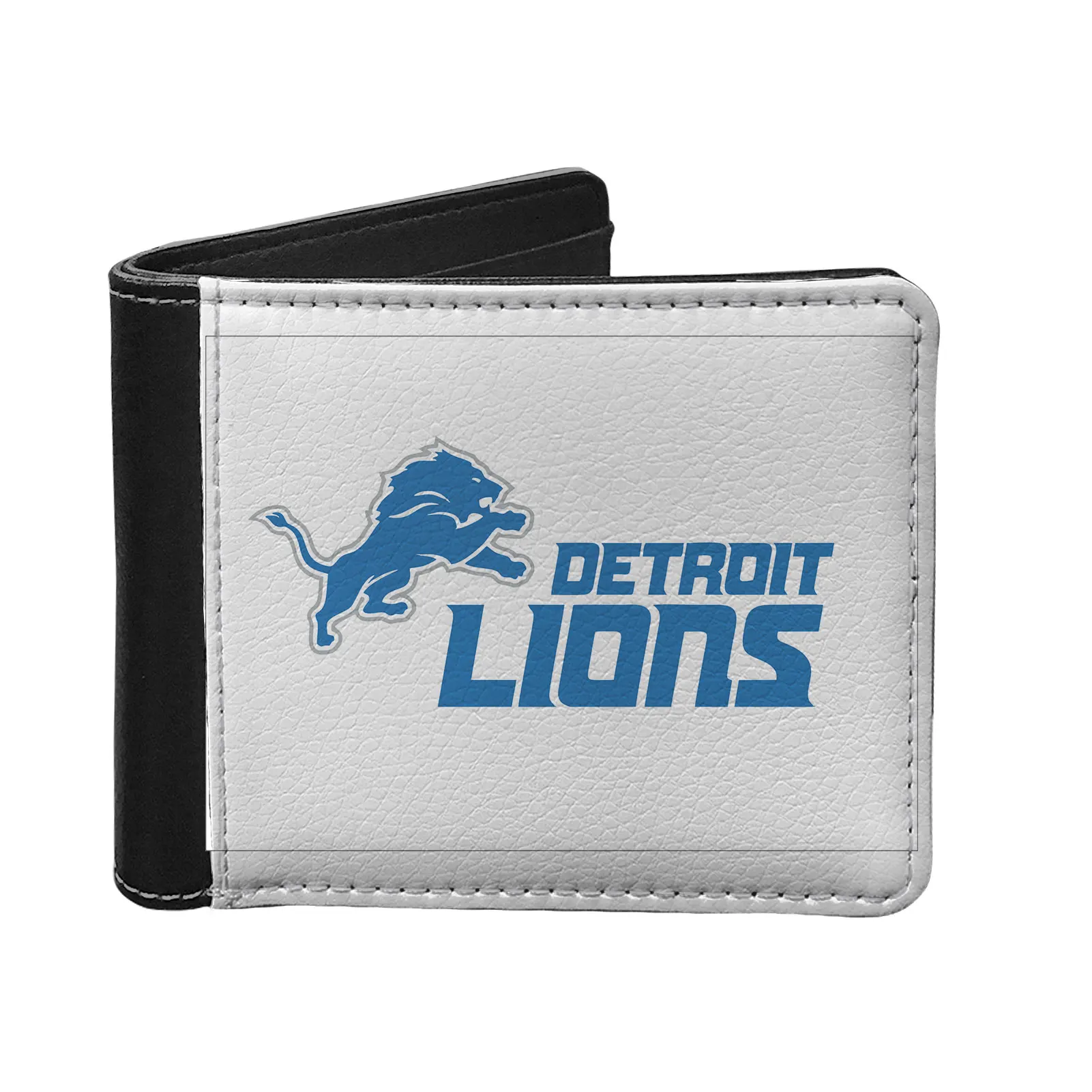 

American Football Design Detroit Mens ID Card Holder Lions Wallet Luxury PU Leather Small Coin LionsPurse for Male tarjetero