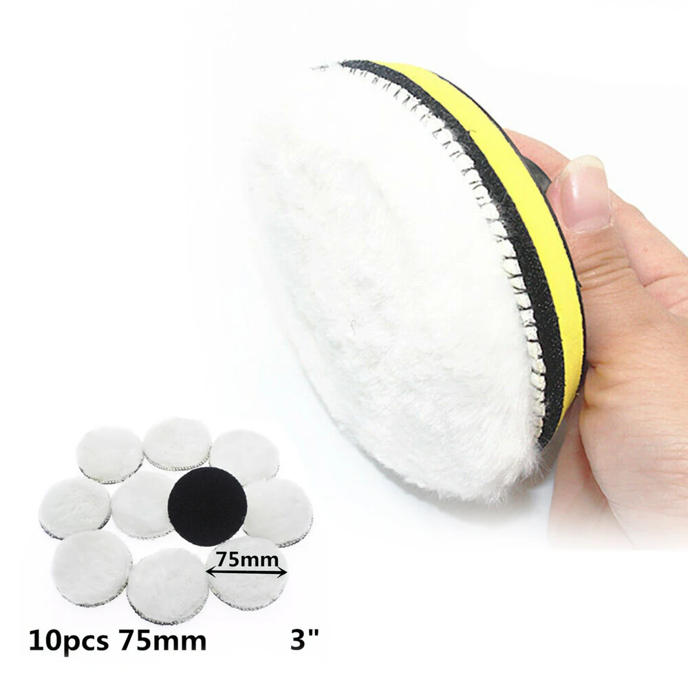 

Sanding Polishing Pad On-Car 10pcs 3-Inch Artificial Wool Buffer Bonnet Care