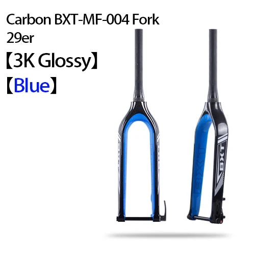 MTB Карбоновая вилка 29er Горные DH коническая через ось 15 мм Bicicletas жесткая передняя вилка для горного велосипеда Fibre BXT Велосипедная вилка - Цвет: 29er 3k blue