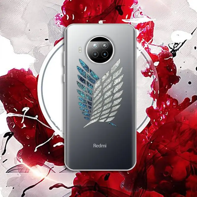 

Attack on titan anime Phone Case Transparent for Xiaomi Redmi note 10 t 8 9 pro lite 11