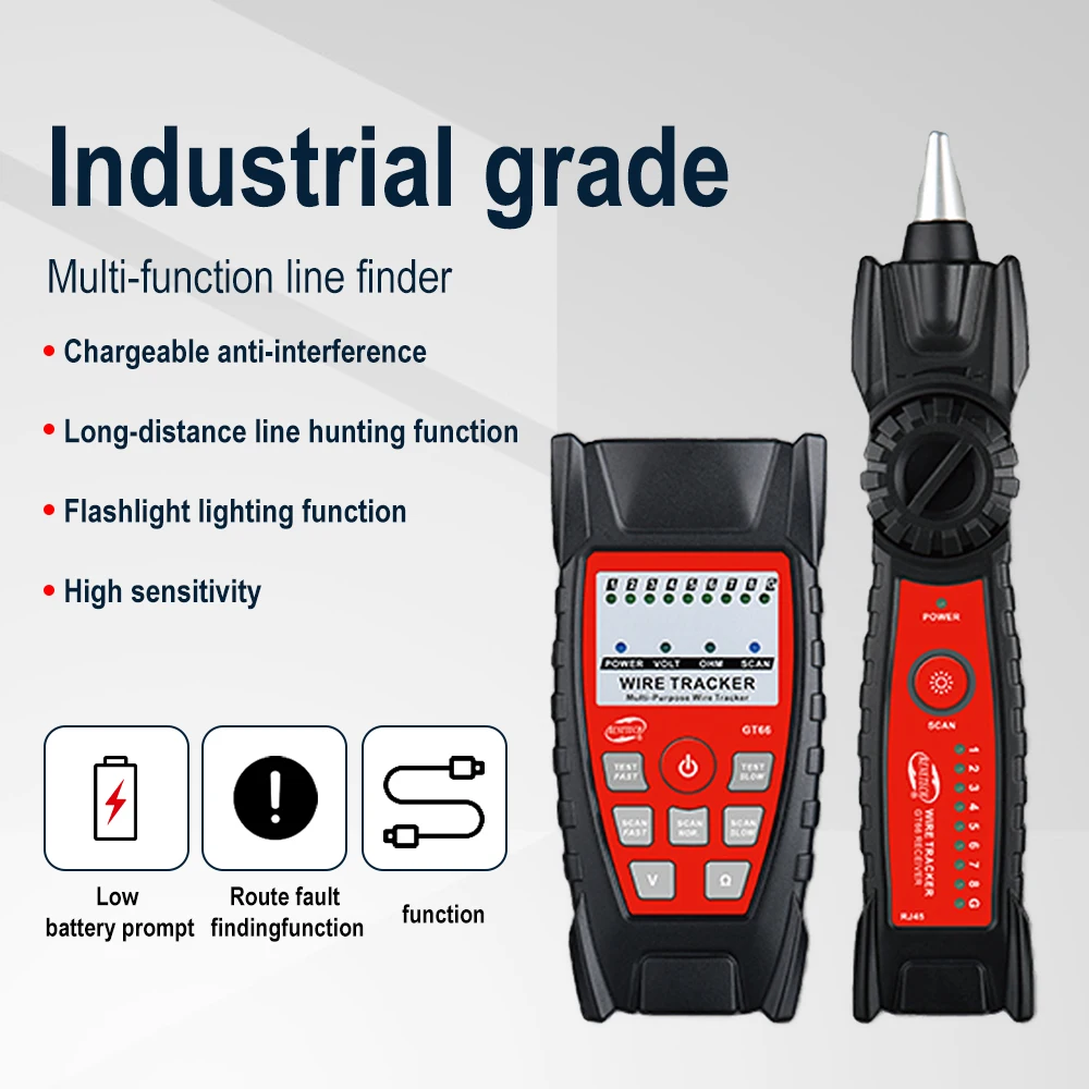 

Dual Mode Network Cable Tracker Wire Toner RJ45 RJ11 Ethernet LAN Tracer Analyzer Detector Line Finder Line LAN Detector Tester