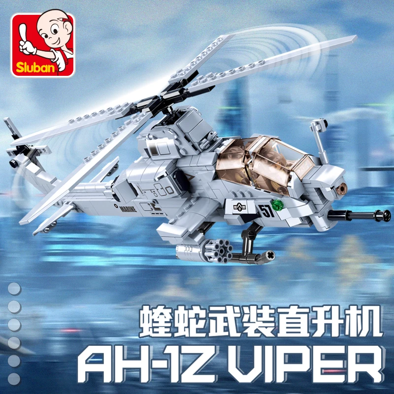 SLUBAN F/A-18E Super BumbleBee Strike Hornet Fighter AH-1Z Viper самолёт MOC конструктор войны наборы