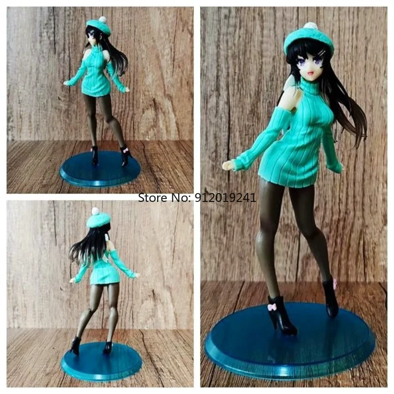 

Anime Aobuta Sakurajima Mai Genuine Rascal Does Not Dream of Bunny Girl Knit Dress Ver Mai Senpai PVC Action Figure Model Toys