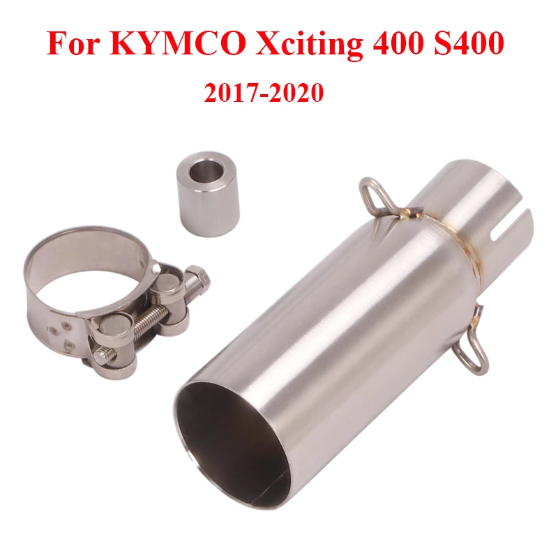 

For KYMCO Xciting 400 S400 2017 2018 2019 2020 Motorcycle Exhaust Middle Link Pipe Stainless Steel 50.8MM Conncet Tube Slip On