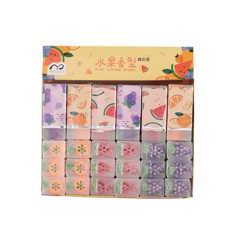 

3pcs Fruite Soft Rubber Eraser Student Drawing Plasticine Pencil Eraser Art Supplies Stationery