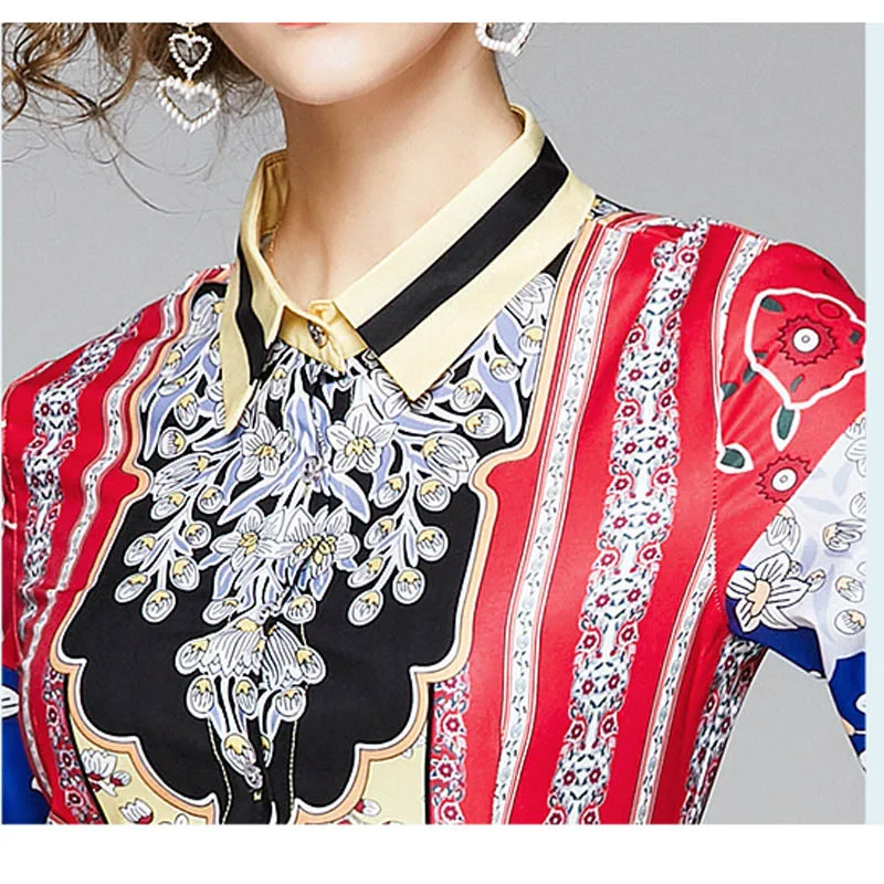 Весна 2020 женские подиумные платья с длинным рукавом размера плюс Ретро стиль