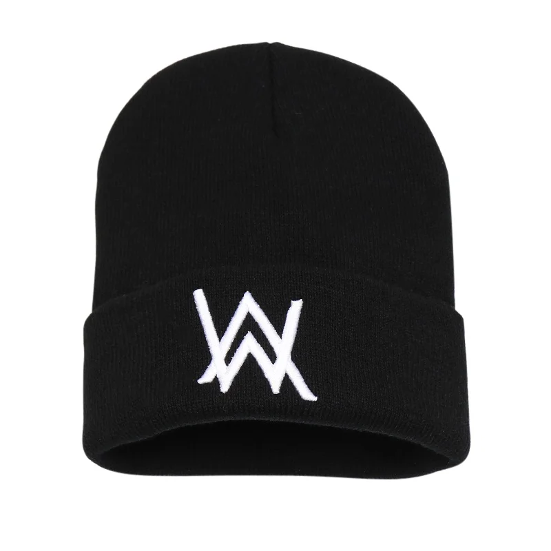 Модные шапки Alan Walker с вышивкой, шапки бини для женщин и мужчин, крутая Зимняя Теплая Лыжная Шапка, популярные шапки унисекс в стиле хип-хоп, вязаные шапки AW Skullies Bonnet
